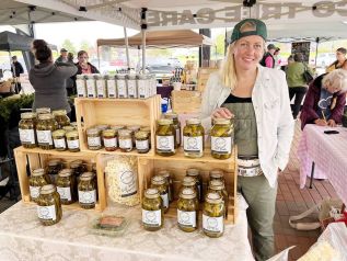 Market Convenor Tarra Williams at Frontenac Farmer’s Market opening day